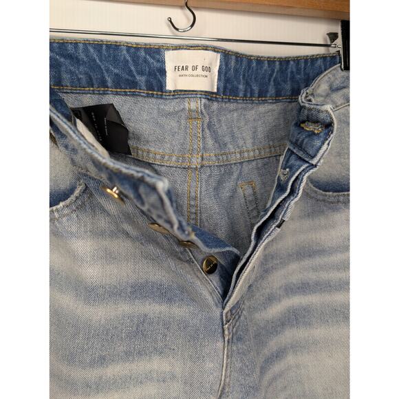 Fear Of God FOG Sixth Collection Denim Pants Light Blue Wash Jeans - Picture 4 of 7